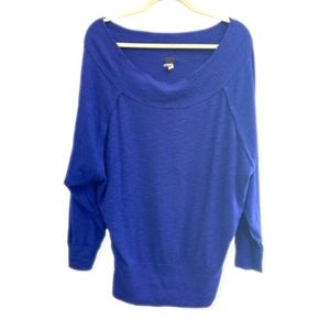 We the Free, Free People Shirt Medium Cobalt Blue Top Boatneck Dolman Sleeve